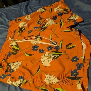 Vans Orange Floral Swim Shorts Medium